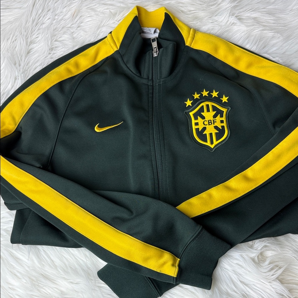 Nike Dark Green & Yellow Brazil CBF Track Jacket